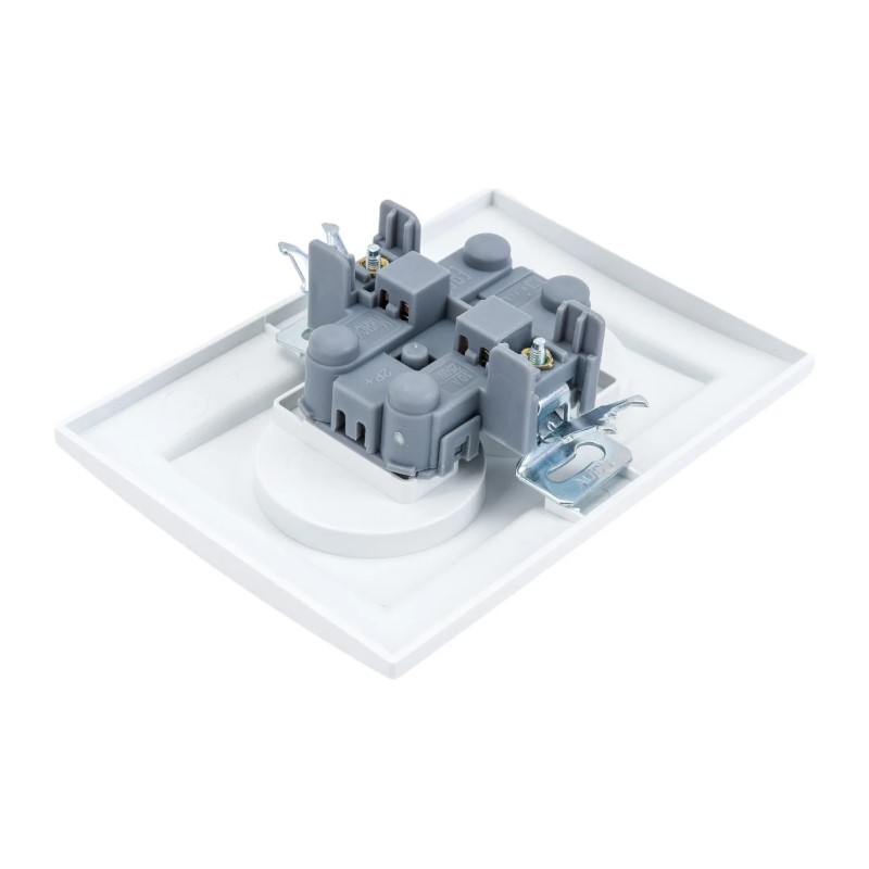 Розетка с/у Минск ERR10-102-100, 2 гнезда, б/з, з/ш, белая