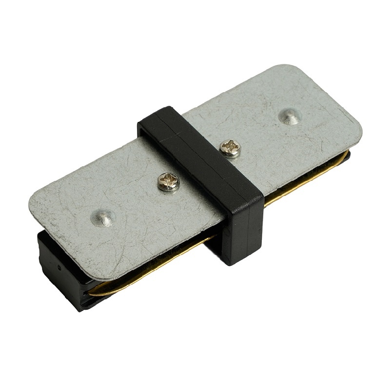 Коннектор I-образный (прямой) для накладного 1ф шинопровода, черный