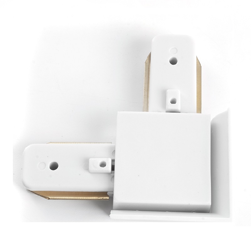 Коннектор L-образный (угловой) для накладного 1ф шинопровода, белый