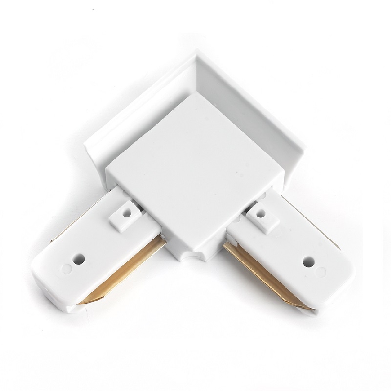 Коннектор L-образный (угловой) для накладного 1ф шинопровода, белый