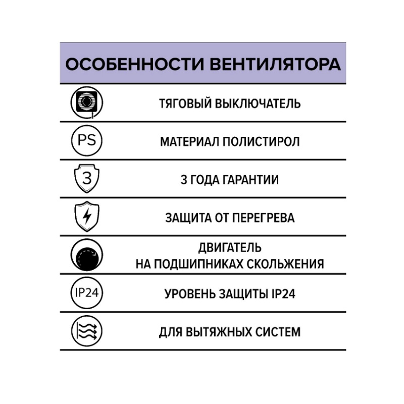 Вентилятор вытяжной Era 100 Optima 4-02, 97м3/ч, выключение шнуром