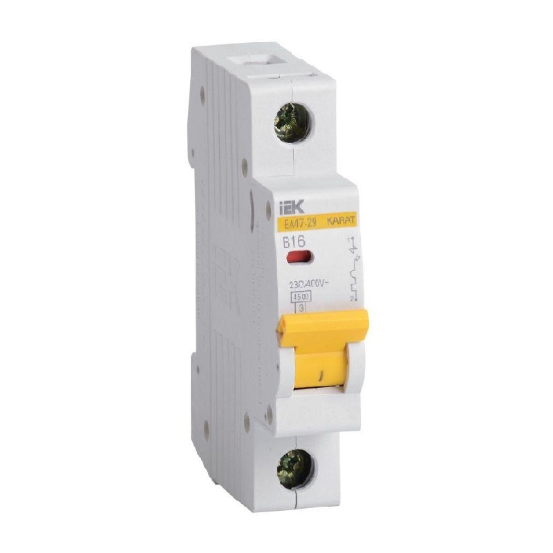 Автоматический выключатель IEK Karat ВА 47-29 4,5кА, В 16А, 1П, MVA20-1-016-B