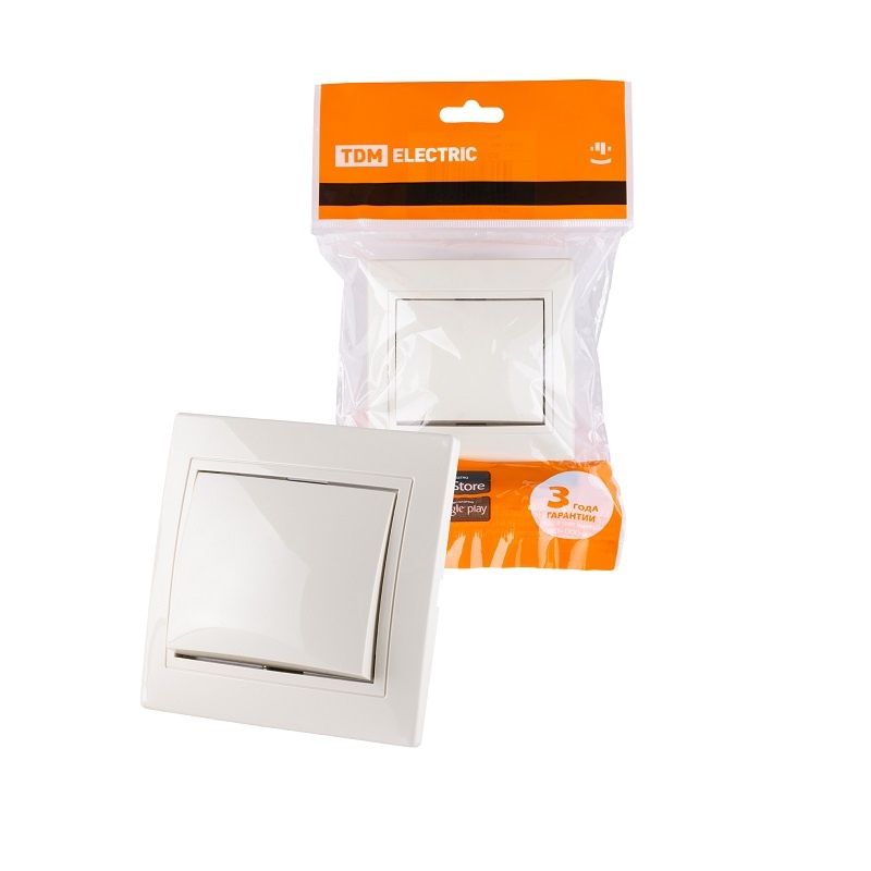 Выключатель с/у Таймыр SQ1814-0101, 1 клавиша, б/инд, слоновая кость