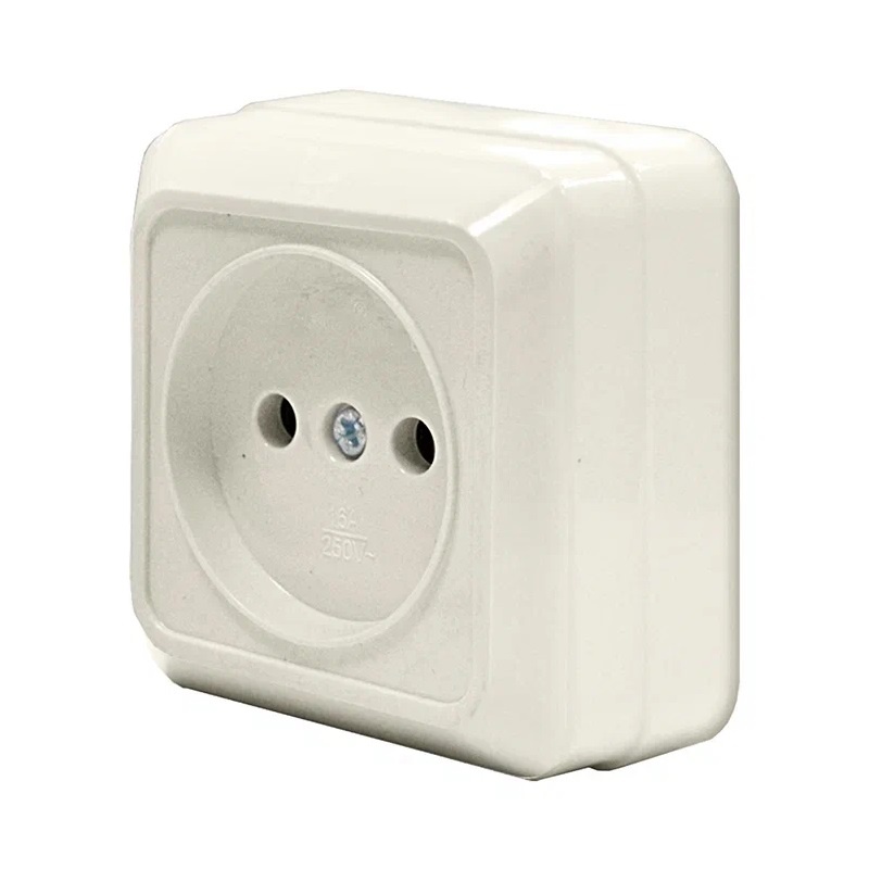 Розетка о/у Олимп Б-О0022, 1 гнездо, б/з, слоновая кость