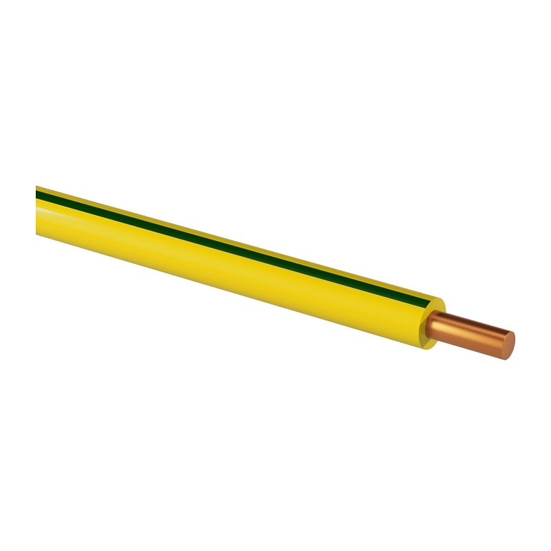 Провод ПуВнг-LS (ПВ-1) 1х6мм2, желто-зеленый (бухта-100 п.м.) ГОСТ 31947-2012