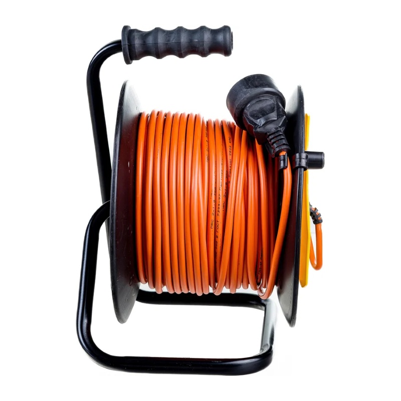 Удлинитель силовой на катушке с выносным гнездом GardenLine, ПВС 2х1, 2200 Вт, б/з, IP44, 30 м