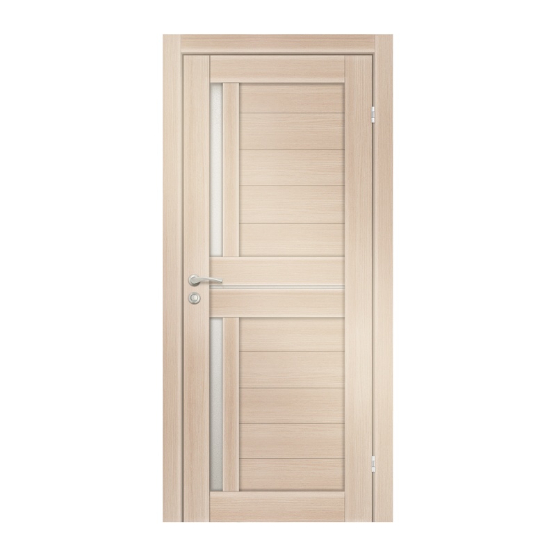 Полотно дверное Olovi Орегон, со стеклом, беленый дуб, б/п, б/ф (600х2000 мм)