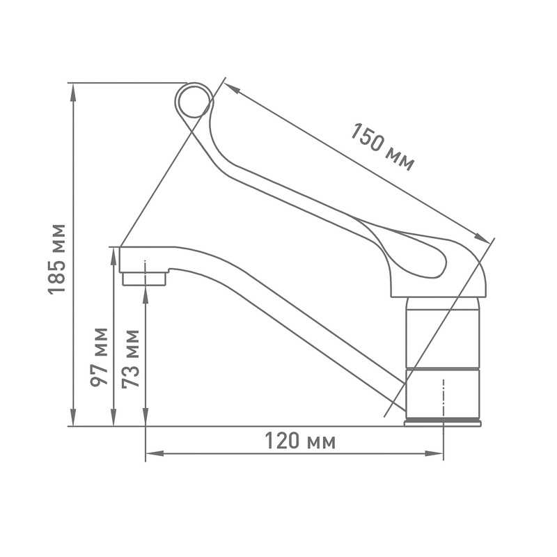 Смеситель для раковины/мойки Klip 1205-03 локтевой
