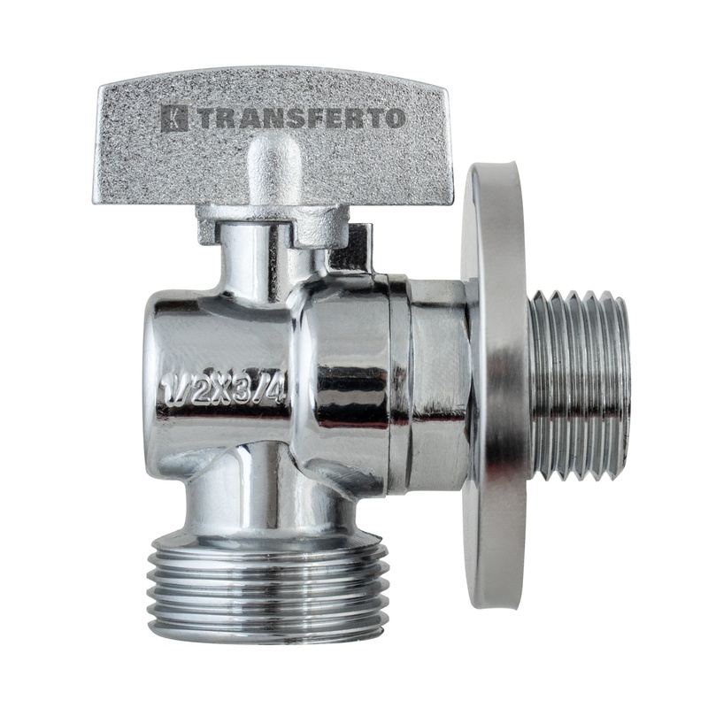 Кран шаровый угловой Klip 5004, с отражателем, 1/2"х3/4" Н/Н, бабочка