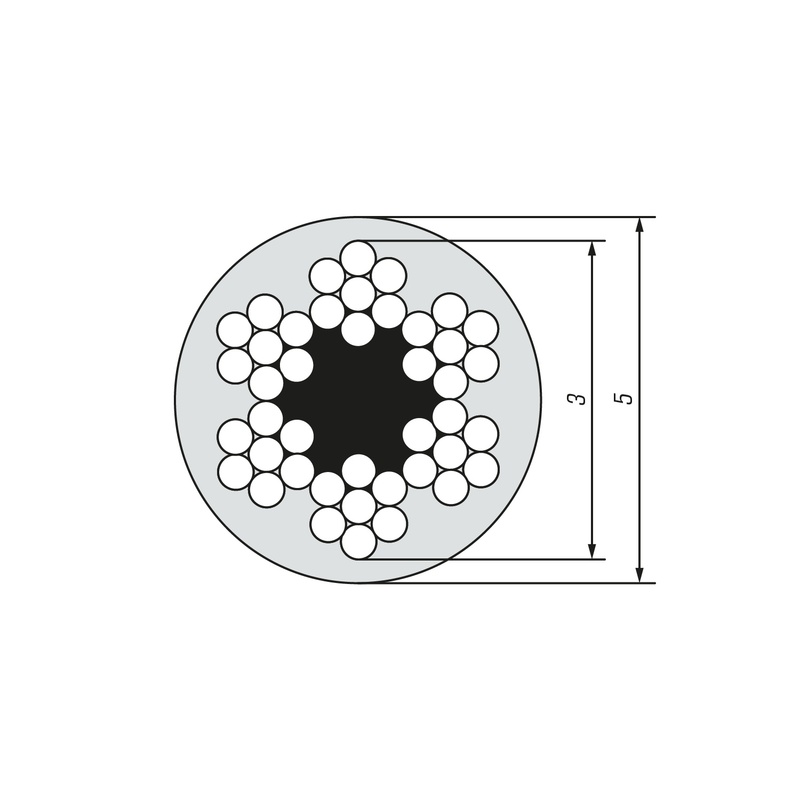 Трос в оплетке SWFS ПВХ 3/5 (1 м)