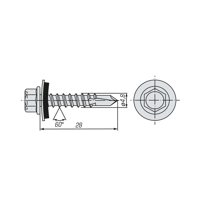 Саморез кровельный SWFS Premium RAL-3005 ZP 4,8х28 (250 шт)