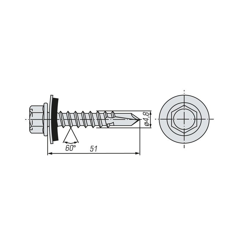 Саморез кровельный SWFS Premium RAL-3005 ZP 4,8х51 (250 шт)