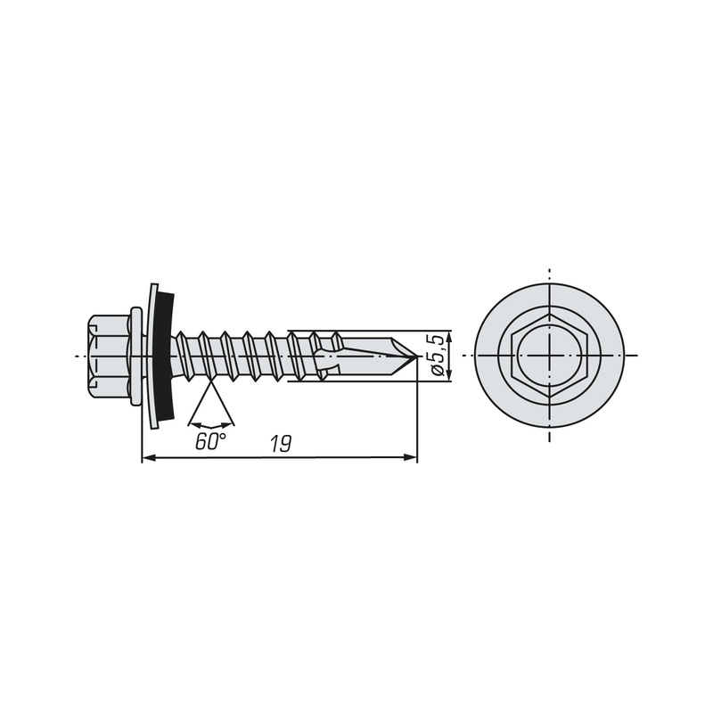 Саморез кровельный SWFS Premium RAL-5021 ZP 5,5х19 (200 шт)