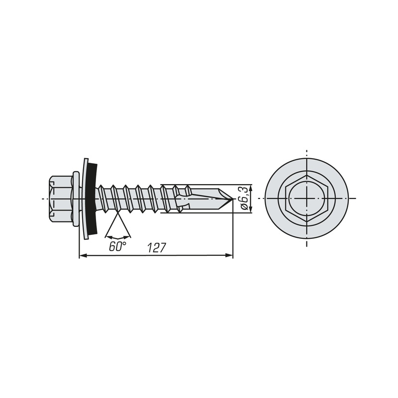 Саморез кровельный SWFS Premium ZP 6,3х127 (80 шт)