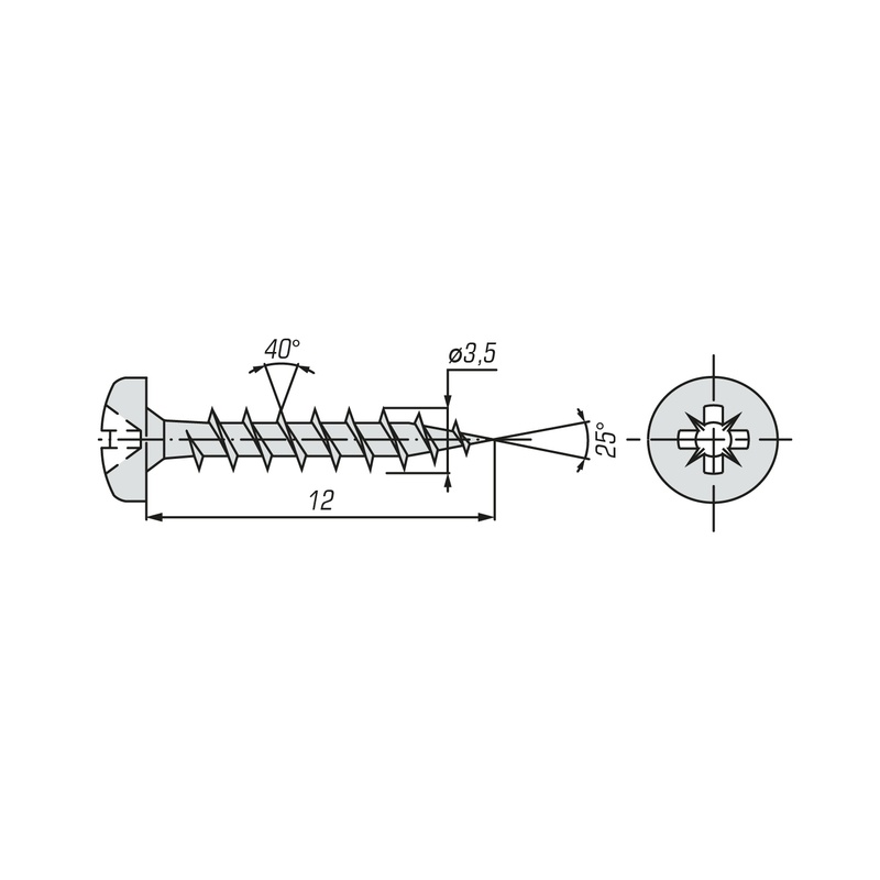 Саморез ШУЦ SWFS PN 3,5х12 (25 шт) пакетик