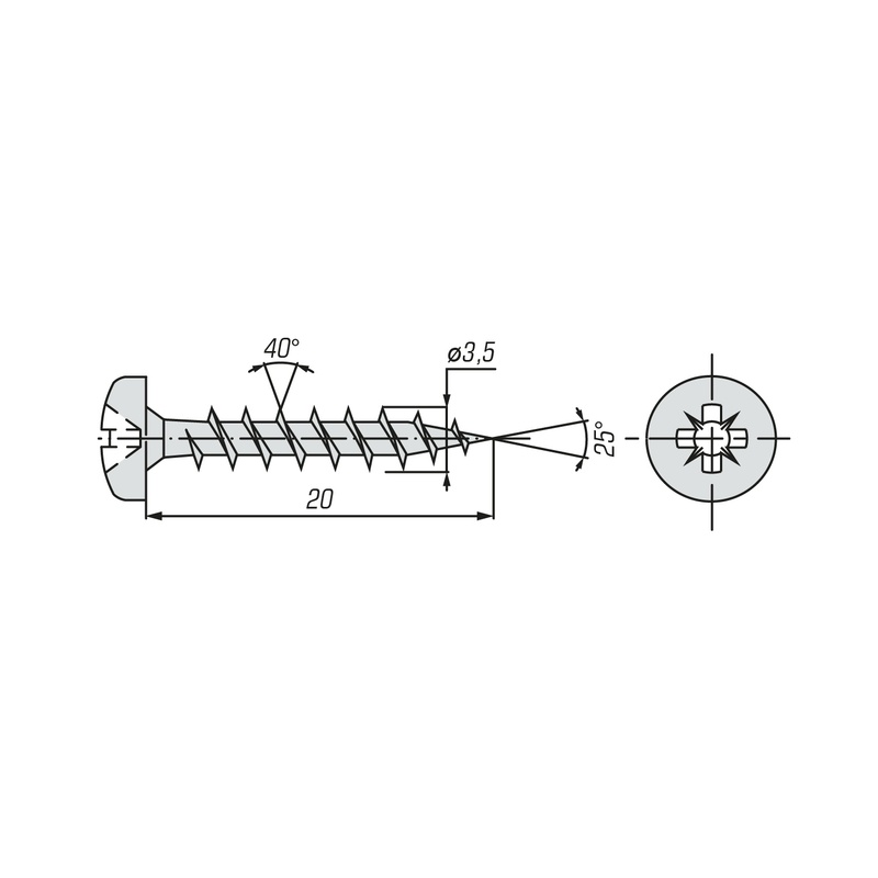 Саморез ШУЦ SWFS PN 3,5х20 (20 шт) пакетик