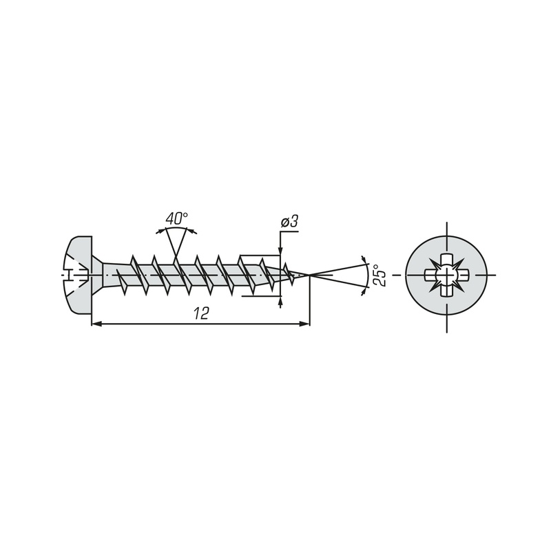 Саморез ШУЦ SWFS PN 3х12 (30 шт) пакетик