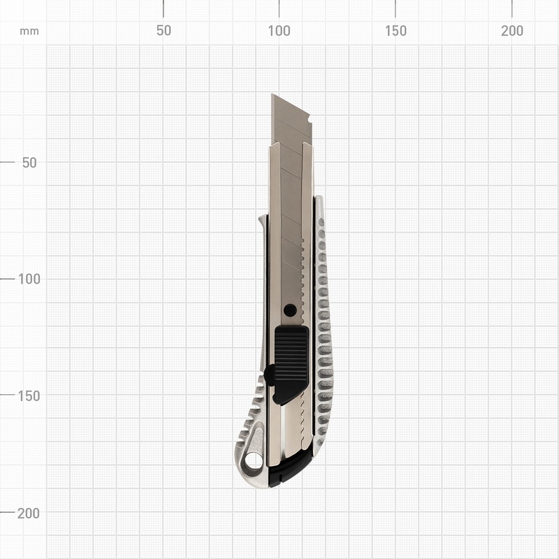 Нож строительный Biber 50116 усиленный, металлический корпус, 18 мм