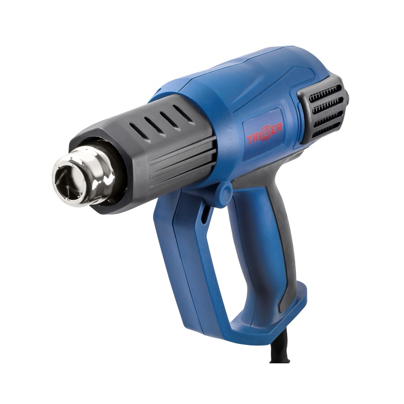 Фен строительный сетевой Trigger 20062, 2 кВт 50-650°, ЖК дисплей 4 насадки, L кабеля=3 м, кейс