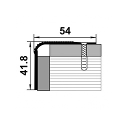 Порог угловой Лука, золото (0,9 м х 41,8 мм х 54 мм)