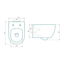 Унитаз подвесной Gesso Деймос, безободковый, 510х355х350 мм