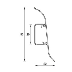Плинтус Ideal Классик, с кабель-каналом, дуб айсберг, 55 мм (2,2 м)