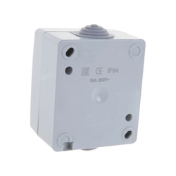 Выключатель о/у Аллегро 1280, 2 клавиши, б/инд, IP54, серая