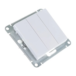 Выключатель с/у Atlasdesign ATN000131, 3 клавиши, б/инд, белый