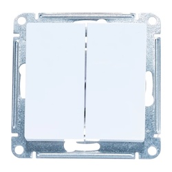 Переключатель с/у Atlasdesign ATN000165, 2 клавиши, б/инд, белый