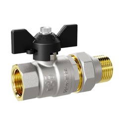 Кран шаровый PN40, 3/4" В/Н, со сгоном, бабочка