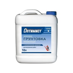 Грунтовка проникающая для внутренних работ Оптимист G101 (10 л)