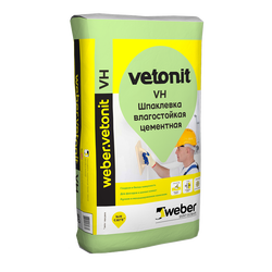 Шпаклевка цементная финишная Vetonit VH серая, 20 кг