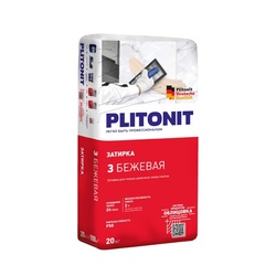 Затирка влагостойкая Plitonit 3 бежевая, 20 кг