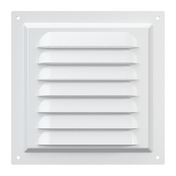 Решетка Era МЭ 150х150 мм, с москит. сеткой, металл белая