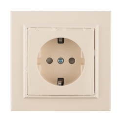Розетка с/у Минск ERR16-028-200, 1 гнездо, с/з, з/ш, бежевая