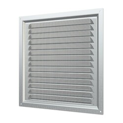 Решетка Era МЦ 250х250 мм, с москитной сеткой, металл оцинк.