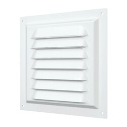 Решетка Era МЭ 150х150 мм, с москит. сеткой, металл белая