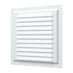 Решетка Era МЭ 200х200 мм, с москит. сеткой, металл белая