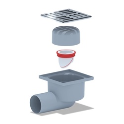 Трап Ани Пласт горизонтальный d=50 мм 100х100 мм, не регулируемый