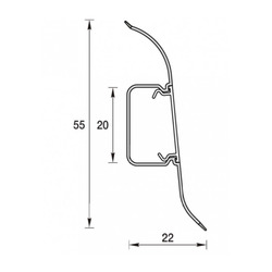 Плинтус Ideal Классик, с кабель-каналом, орех темный, 55 мм (2,2 м)